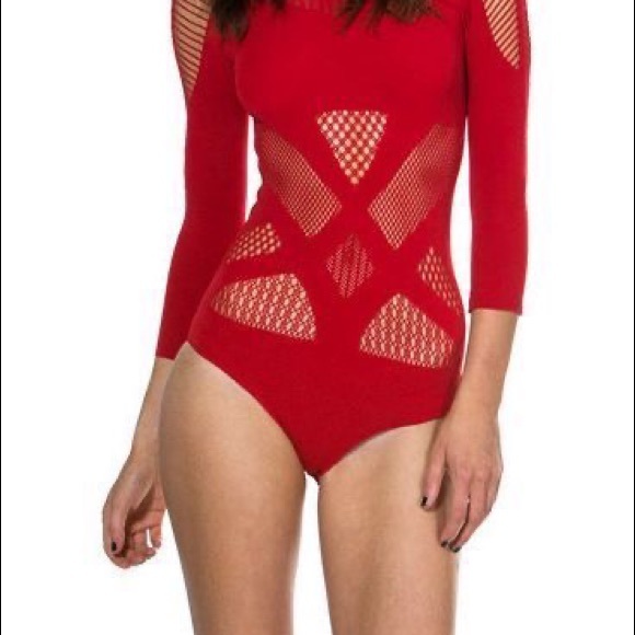 BLACK MILK Cutout Open Knit Sassy Nation Bodysuit - Picture 7 of 7
